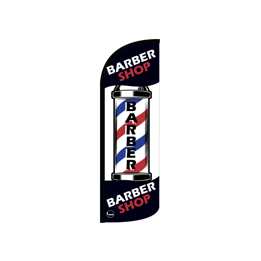 Bandera publicitaría para Barber Shop Caramelo (2.55 mts x 60 cm)-Paquete completo-Impactate