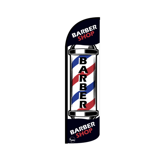 Bandera publicitaría para Barber Shop Caramelo (4 mts x 95cm)-Paquete completo-Impactate