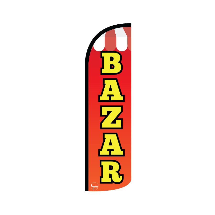 Bandera publicitaría para Bazar (4 mts x 95cm)-Paquete completo-Impactate