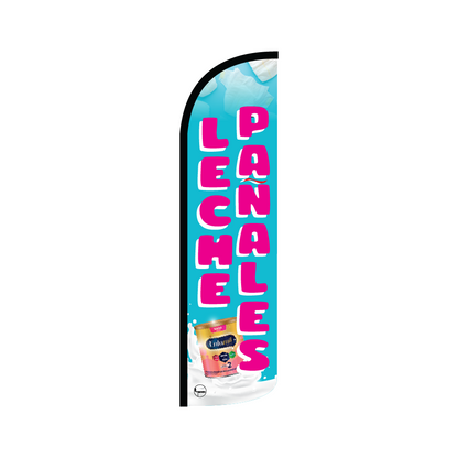 Bandera publicitaría para Leche & Pañales (4 mts x 95cm)-Paquete completo-Impactate