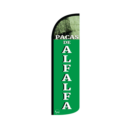 Bandera publicitaría para Pacas de Alfalfa (4 mts x 95cm)-Paquete completo-Impactate