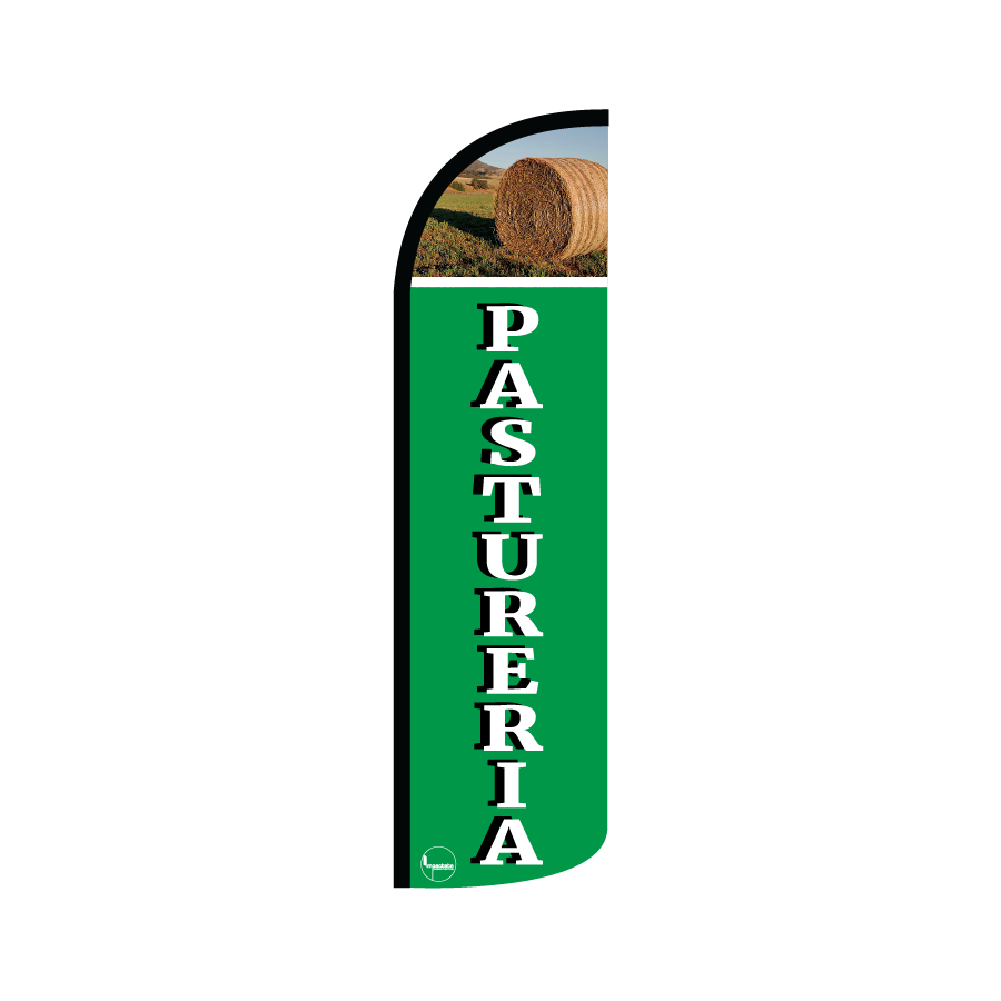 Bandera publicitaría para Pasturería (4 mts x 95cm)-Paquete completo-Impactate