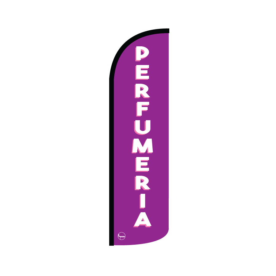 Bandera publicitaría para Perfumería (4 mts x 95cm)-Paquete completo-Impactate