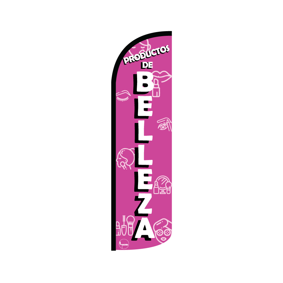 Bandera publicitaría para Productos de Belleza (4 mts x 95cm)-Paquete completo-Impactate