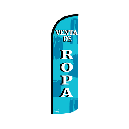 Bandera publicitaría para Venta de Ropa (4 mts x 95cm)-Paquete completo-Impactate